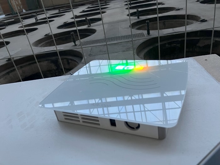 AIR-1000 air quality monitoring device installed in an industrial environment